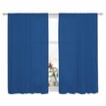 thumbnail image 2 of Pure Navy Blue Semi Sheer Window Curtains 72 Inches Long, Simple Solid Color Rod Pocket Voile Silky Chiffon Curtain Light Filtering Drapes for Living Room, Kitchen, Bedroom, 52"x72", 2 Panels, 2 of 9