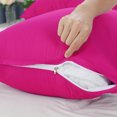 thumbnail image 4 of PiccoCasa 2 Pack Egyptian Cotton Pillowcases with Zipper Fuchsia Standard(20"x26"), 4 of 6