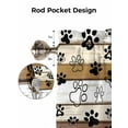 thumbnail image 5 of Dog Paw Valances for Windows Farmhouse Wood Grain Vintage Brown Board Kitchen Valance Curtain Rod Pocket Small Curtains for Cafe Bathroom Laundry Basement 54" x 18", 5 of 8