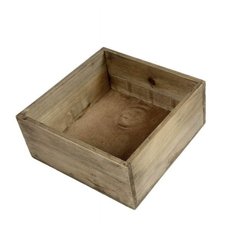 BalsaCircle 2 Pieces 5 Brown Wood Rustic Square Boxes Planter Holders  Centerpieces Crafts 