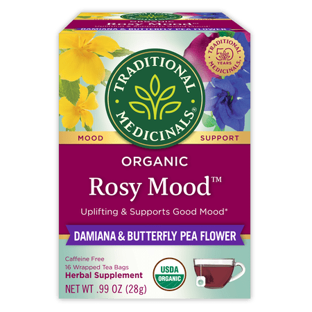 Traditional Medicinals Tea Organic Rosy Mood Tea Bags 16 Count