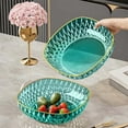 thumbnail image 2 of Sulgyt Crystal Bowl Plastic Transparent Dried Fruit Dish, Snack Candy Plate, Salad Bowl, Home Storage Tray Decor (Mint Green), 2 of 6