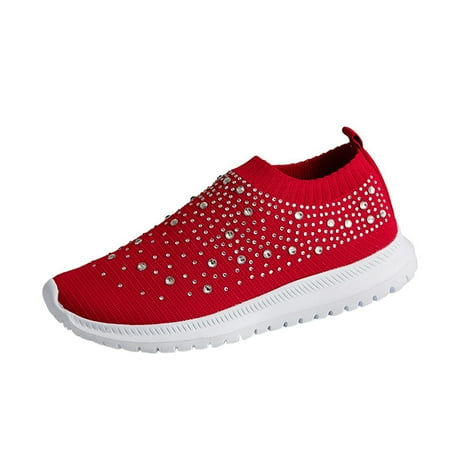 

Women s Sport Shoes for Women Crystal Sneakers Casual Shoes Slip on Mesh Shoes
