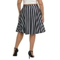 thumbnail image 6 of HDE Women's Plus Size Midi Knee Length Skater Skirt with Pockets Black and Gray Vertical Stripes 1X, 6 of 6
