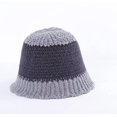 thumbnail image 3 of CoCopeaunts Women Bucket Hat Winter Fashion Two-Color Splicing Girl Knit Hat Warm Trendy Foldable Warm Comfortable Crochet Caps, 3 of 8