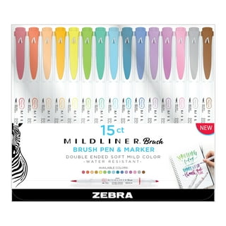 Zebra Mildliner BRUSH Pen Markers 15 Colors Available Paper, 60% OFF