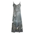 thumbnail image 5 of Ovzne Robes Grande Taille pour Femmes Rondes Robe d'Été Robes d'Été pour Femmes Imprimé Sans Manches Col Rond Robe Décontractée Longues Robe Maxi Grande Taille Imprimée Liquidation, 5 of 5
