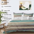 thumbnail image 5 of Purple Brown Full Size Comforter Set, Turquoise Wood Grain Farmhouse Vintage Bedding for All Seasons, 4 Pcs Bed Set, 1Quiltcover (86"x86") ,1Sheet(80"x116"), 2Pillowcases (30"x20"), 5 of 9