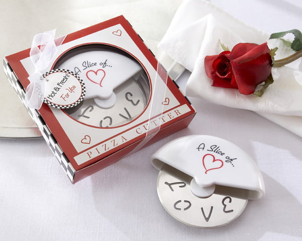 25 Slice Of Love Stainless Steel Pizza Cutter Wedding Bridal Shower Party Favors