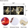 thumbnail image 6 of 3 Piece Music Canvas Wall Art Black Gold Microphone and Musical Note Picture Paintings Giclee Print Modern Home Studio Bedroom Living Room Decor Stretched Ready to Hang, 6 of 6