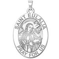 thumbnail image 3 of Picturesongold.Com Saint Eulalia Oval Religious Medal Necklace Pendants - 1 inch Size of a Quarter -Solid 14K Yellow Gold, 3 of 3