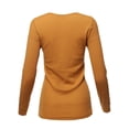 thumbnail image 3 of A2Y Women's Basic Solid Long Sleeve Crew Neck Fitted Thermal Top Shirt Mustard L, 3 of 5