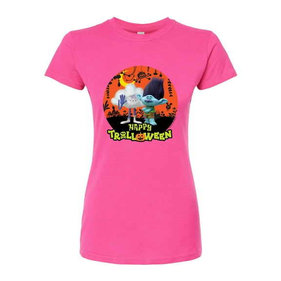 Trolls - Happy Trolloween Branch and Cloud Guy - Juniors Fitted Graphic T-Shirt