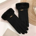 thumbnail image 2 of Wool Winter Gloves for Men Women Fleece lined Touchscreen Warm Thermal Snow Cable Knit Gloves for Cold Weather, 2 of 3