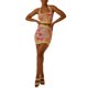 thumbnail image 1 of VISgogo - Conjunto de 2 piezas de punto para mujer, color de contraste/estampado floral, camisetas sin mangas con cuello halter y minifaldas VISgogo  moda, 1 of 9