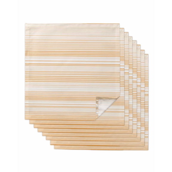nqOlkjepod Orange Stripe Cloth Napkins Set of 8 Reusable Dinner Napkins, Abstract Art Modern Vertical Striped Cocktail Napkin Washable Table Napkins for Wedding/Holiday Party/Baby Shower 20"x20"