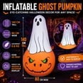 thumbnail image 4 of Hvmvliv 4.6FT Tall Halloween Inflatable Pumpkin Ghost with Built-in Blower for Outdoor Yard Party Luminous Decoration, 4 of 6