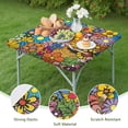 thumbnail image 4 of Easy Clean Floral Square Tablecloth with Elastic Edge, High-Quality Polyester with Waterproof Finish Designed for 36x36 Inch Tables, Protects Tables from Spills and Stains, 4 of 6