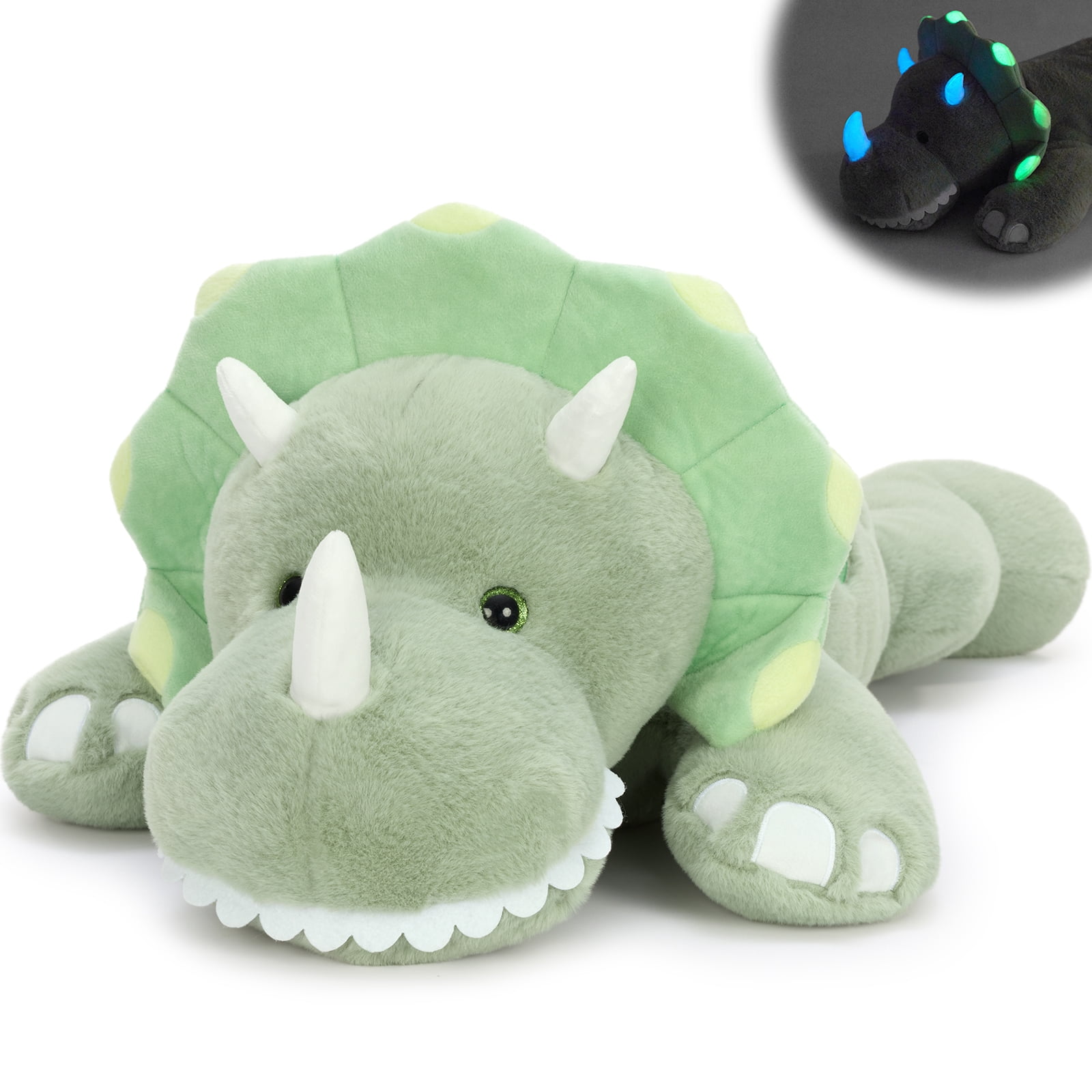 MaoGoLan 31'' Luminous Dinosaur Stuffed Animal Gaint Weighted Dinosaur Body Pillow Glow In The Dark Plush Toy