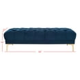 thumbnail image 6 of SAFAVIEH Zarya Modern Glam Rectangular Tufted Bench, Navy/Brass, 6 of 10