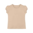 thumbnail image 6 of Fesfesfes Girls Solid Color Short Sleeve/Long Sleeve Crew Neck T Shirt Comfortable Casual Top for Kids Tweens Soft Breathable School Wear Youth Fashion Outfit Everyday Playwear, 6 of 8