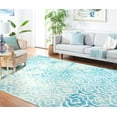 thumbnail image 3 of Safavieh Dip Dye Lairos Distressed Wool Area Rug, Turquoise/Ivory, 4' x 6', 3 of 12