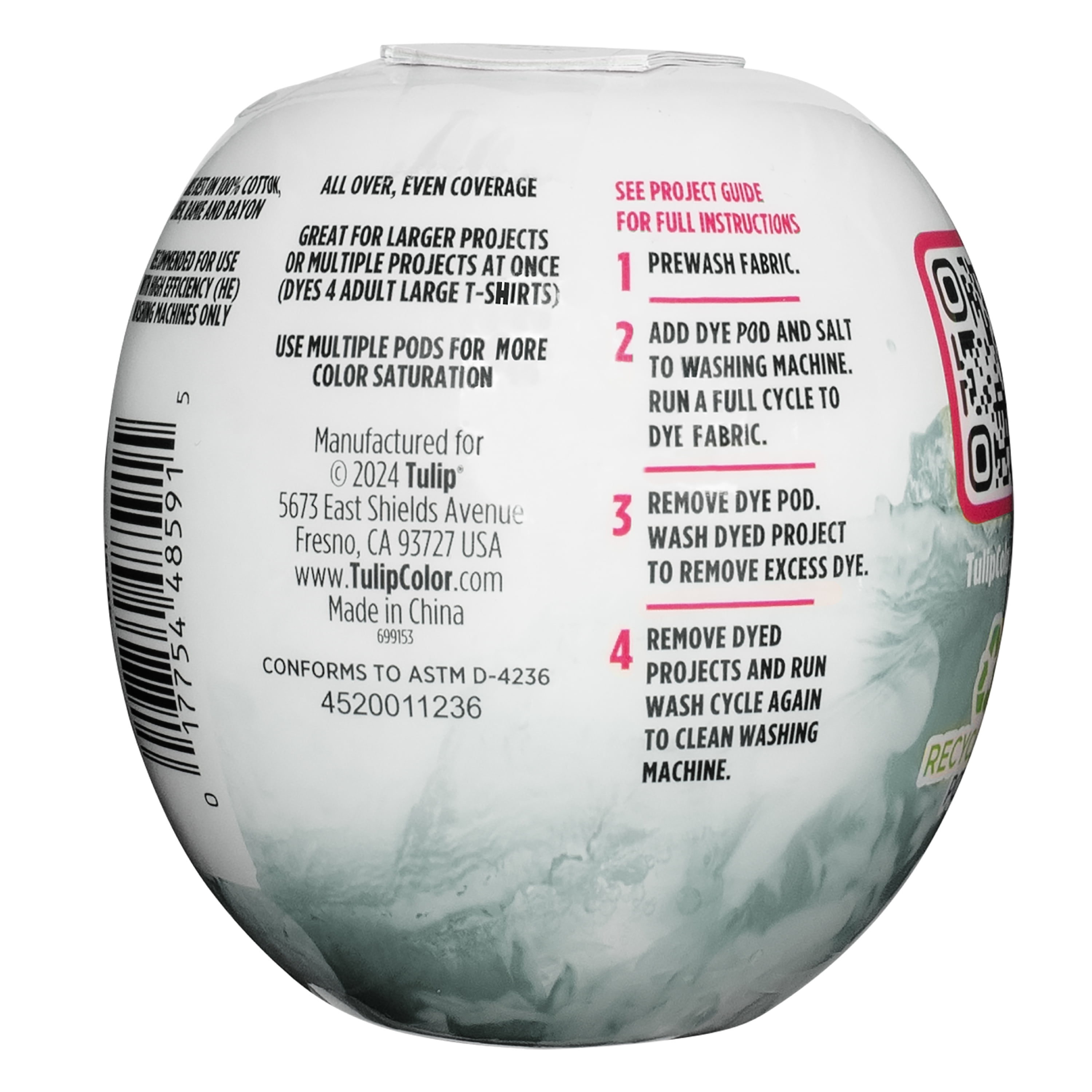 Tulip Fabric Dye Pod Road Trip (Gray) 12.3 oz, New Dye for Washing Machines