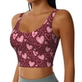 thumbnail image 2 of Gukieu colorful Heart Print Women's Sports Vest, Low-neck U-shaped Removable Pad Sports Bra for Yoga, Exercise, Dance-XX-Large, 2 of 8