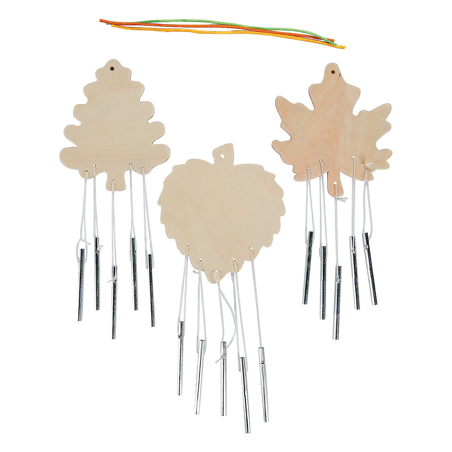 Do It Yourself Wood Leaf Shape Wind Chimes 1 Dz Craft Kits 12