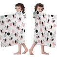 thumbnail image 4 of White Cow Head Dot Pattern Hooded Bath Towel，60"x35" for Ages 3 To 12 Kids, Quick Dry Lightweight Soft Microfiber Hood Beach Towel Cover Up for Kids, 4 of 7