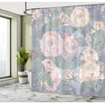 thumbnail image 4 of Ambesonne Flowers Shower Curtain, Floral Design Pink Roses, 69"Wx84"L, Blush Ceil Blue, 4 of 4