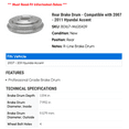 thumbnail image 2 of Rear Brake Drum - Compatible with 2007 - 2011 Hyundai Accent 2008 2009 2010, 2 of 2