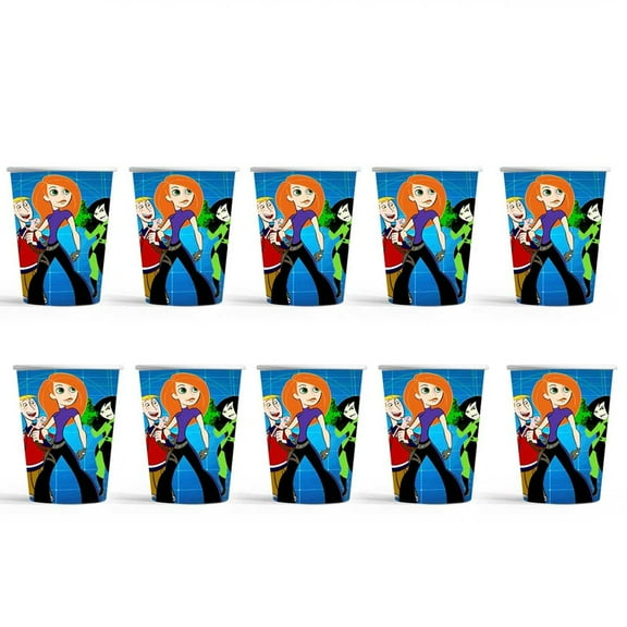 Kim Possible Birthday Party Supplies Cups Tableware Disposable Paper Mouthwash Drinking Cups