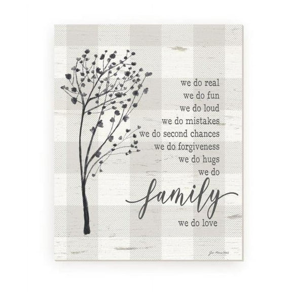 We Do Family Rustic Framed Wood Farmhouse Wall Sign 12x15 (Unframed)