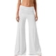 thumbnail image 1 of TaTaai Women's Spring Summer Solid Color Foldable Yoga Pants High Waist Wide Leg Loose Casual Pants Breathable Comfortable Trousers for Daily Sports Gift, 1 of 5