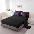 thumbnail image 3 of Manfei Racing Car 7-Piece Twin Bedding,Abstract Geometric Hexagonal Pattern Bedding Comforter Set,Red Blue,Black Reversible, 3 of 7
