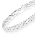 thumbnail image 4 of Miabella 925 Sterling Silver Italian 6-Strand Diamond-Cut 7mm Braided Herringbone Chain Bracelet for Women, 925 Italy (Length 8 Inches), 4 of 6