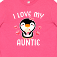 thumbnail image 4 of Inktastic I Love My Auntie with Cute Penguin and Hearts Youth T-Shirt, 4 of 5