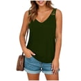 thumbnail image 4 of ClodeEU Women Summer Deep V Neck Tank Top ,Loose Fit Basic Sleeveless Shirt Army Green,Womens Plus S, 4 of 8