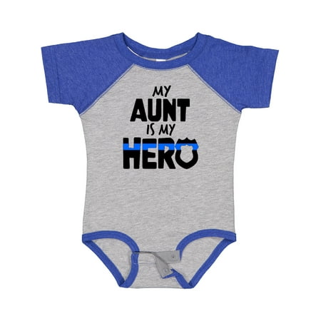 

Inktastic My Aunt is My Hero Police Officer Family Gift Baby Boy or Baby Girl Bodysuit