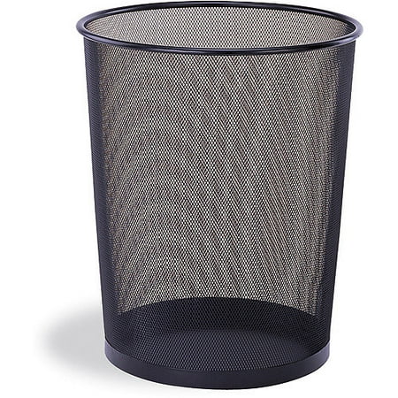 - Mesh Round Wastebasket, Black