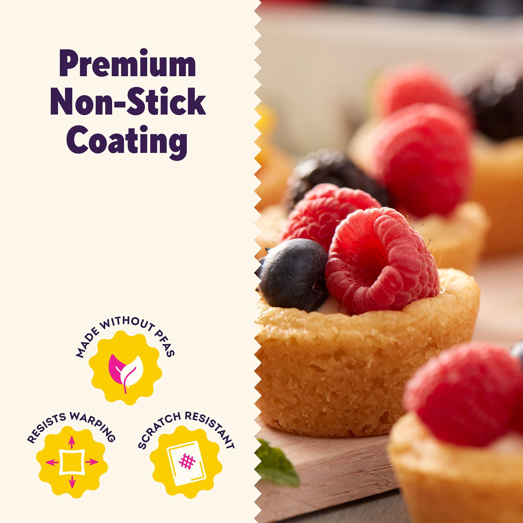 (4 pack) Wilton Premium Non-Stick 24-Cup Mini Muffin and Cupcake Pan 17.7 x 10.7 x 0.8 in