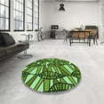 thumbnail image 4 of Ahgly Company Machine Washable Indoor Square Transitional Green Area Rugs, 8' Square, 4 of 7