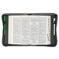 thumbnail image 5 of Christian Art Gifts Classic Debossed Vegan Leather Bible Cover for Men & Women: Glorify God Inspirational Easy Carry Book Case, Pockets, Stationery Storage. Pen Loops, Charcoal Gray & Silver, Large, 5 of 5