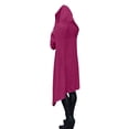 thumbnail image 5 of WTOBBY Women's Loose Comfortable High Neck Long Sleeve Solid Color Long Hoodie Top, Casual Oversized Pullover Sweatshirt for Everyday,Deep Red S, 5 of 5