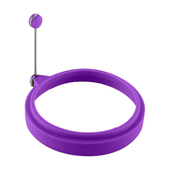 Clearance Under $2.26! 2 Pack Silicone Round Egg Rings with Handles for Perfect Fried Eggs (Purple)