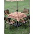 thumbnail image 5 of Square Outdoor Tablecloth with Umbrella Hole Red Orange Baroque Outside Table Cloth Waterproof Patio Table Cover Abstract Art Floral Pattern Zipper Tablecloths for Picnic Party Camping 60x60 Inch, 5 of 8