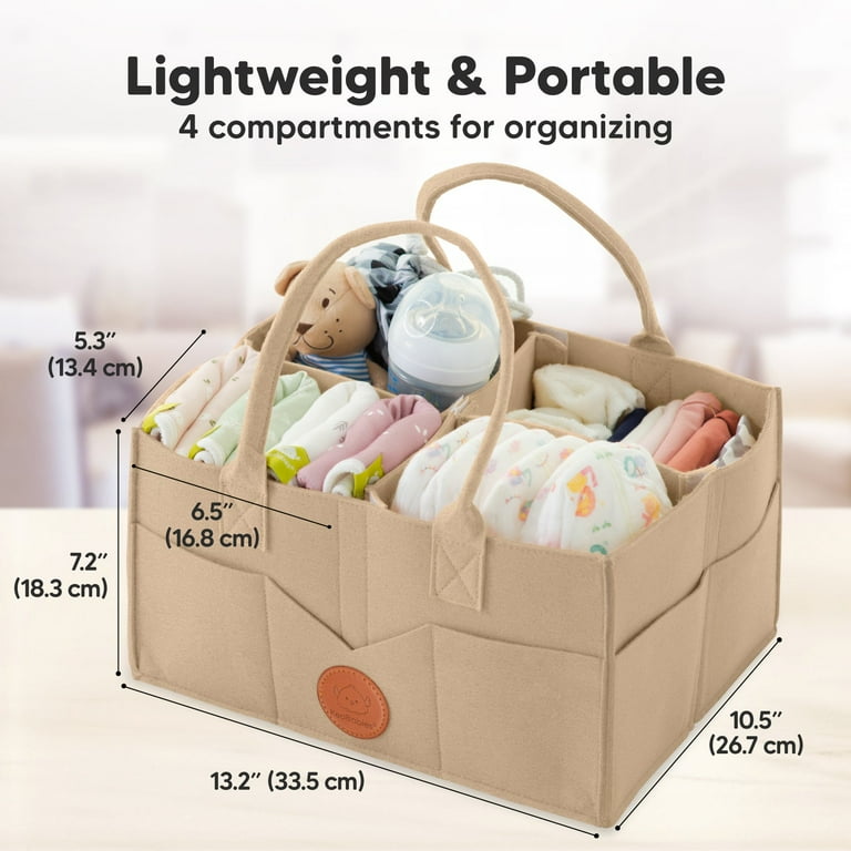 KeaBabies Original Baby Diaper Caddy Organizer Taupe Walmart