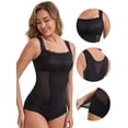 thumbnail image 3 of DARING DIVA Women's Lace Sheer Square Neck Waist Control Tank Tops S Black, 3 of 6