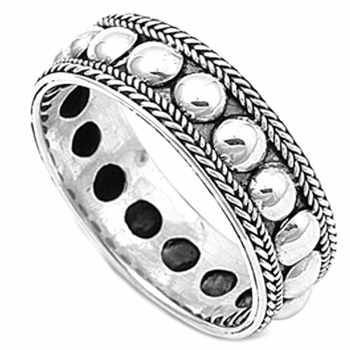 Sterling Silver Bali Design Ring 7mm
